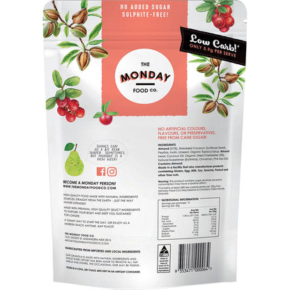 The Monday Food Co. Keto Gourmet Granola Cranberry Clusters 800g - The Monday Food Co.