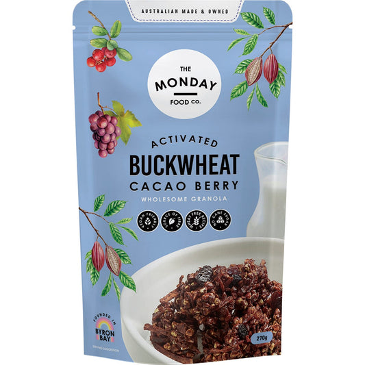 The Monday Food Co. Activated Buckwheat Granola Cacao Berry 270g - The Monday Food Co.