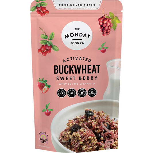 The Monday Food Co. Activated Buckwheat Granola Sweet Berry 270g - The Monday Food Co.