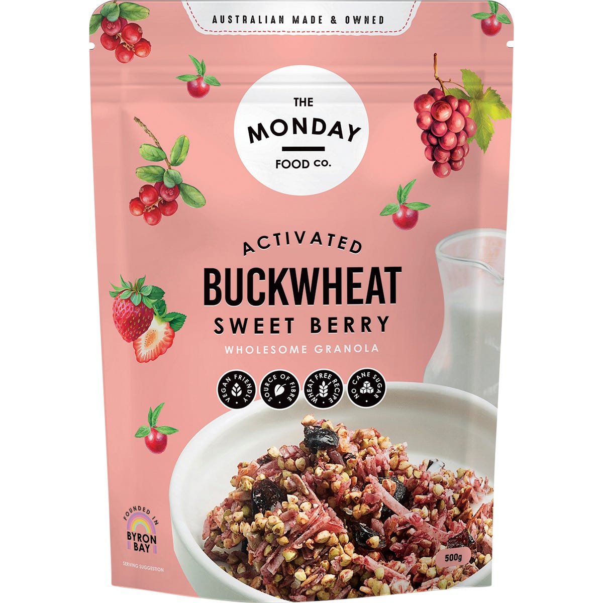 The Monday Food Co. Activated Buckwheat Granola Sweet Berry 500g - The Monday Food Co.