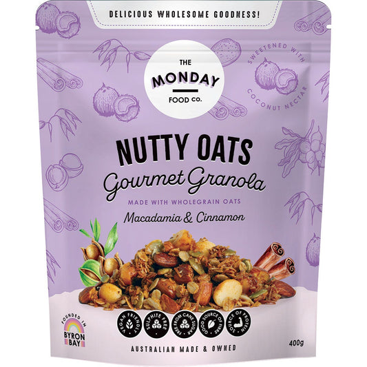 The Monday Food Co. Nutty Oats Gourmet Granola Macadamia & Cinnamon 400g - The Monday Food Co.