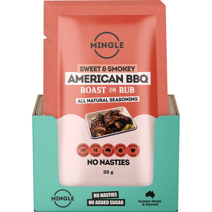 Mingle American BBQ Roast Or Rub All Natural Seasoning 12x35g - Mingle