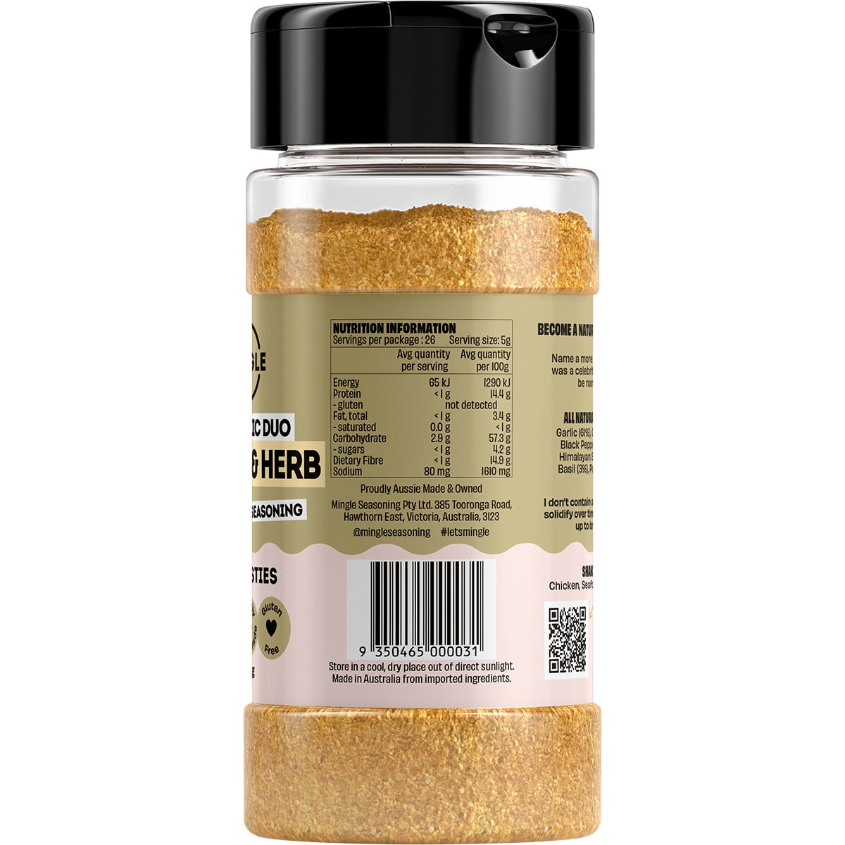 Mingle Garlic & Herb All Natural Seasoning 130g - Mingle