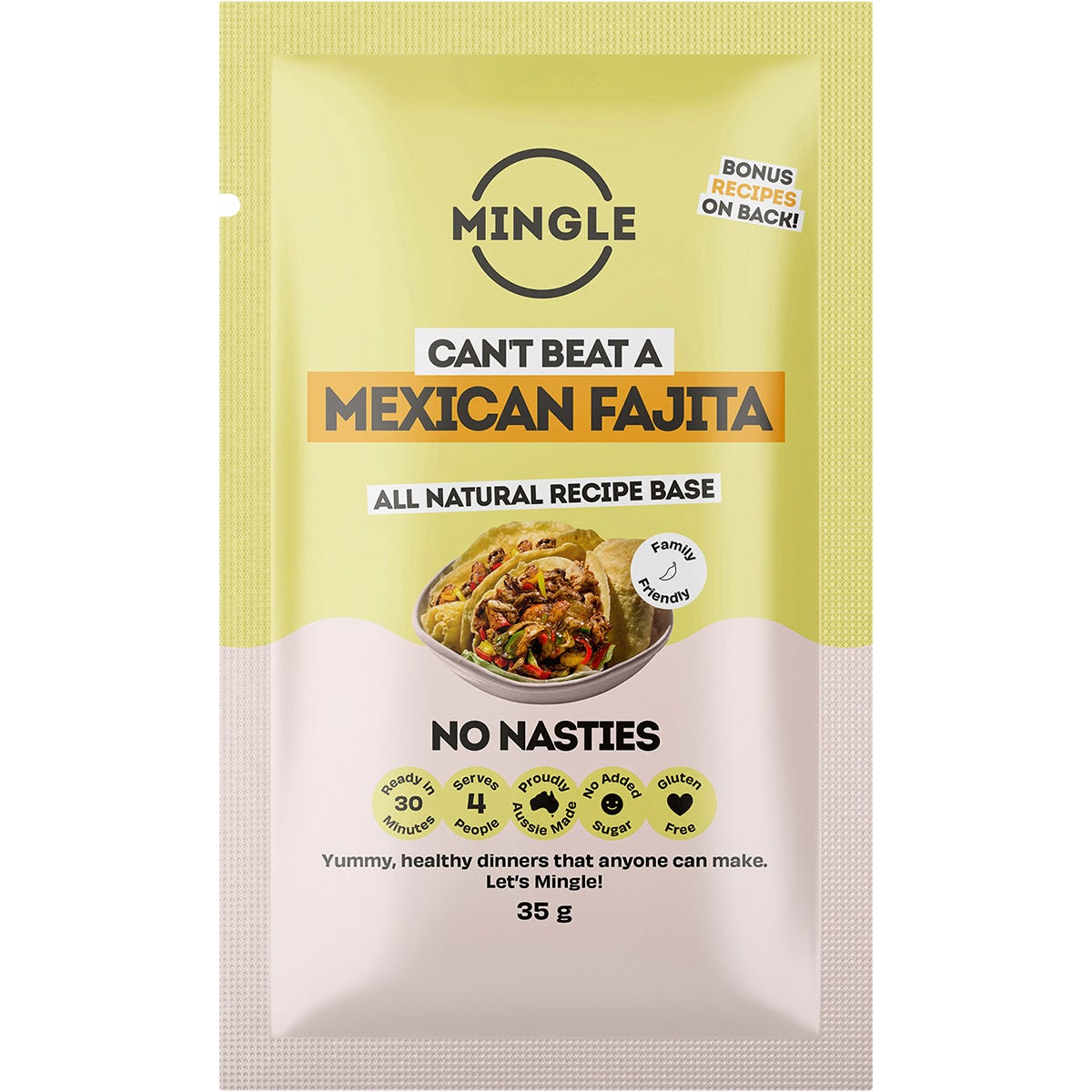 Mingle Mexican Fajita All Natural Recipe Base 12x35g - Mingle