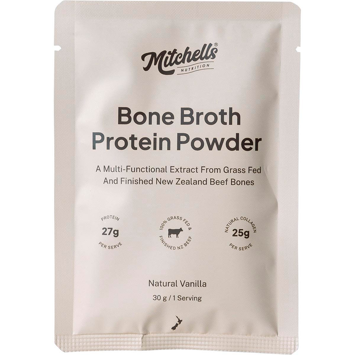 Mitchells Nutrition Bone Broth Protein Powder Vanilla 10x30g - Mitchells Nutrition