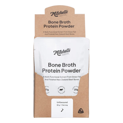 Mitchells Nutrition Bone Broth Protein Powder Unflavoured 10x30g - Mitchells Nutrition