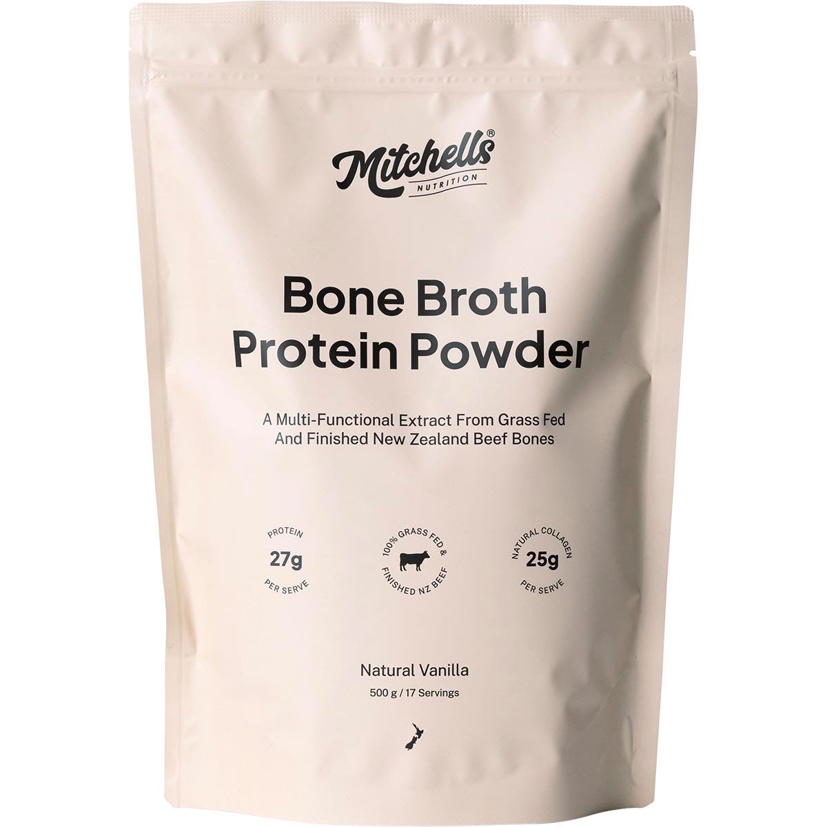 Mitchells Nutrition Bone Broth Protein Powder Vanilla 500g - Mitchells Nutrition