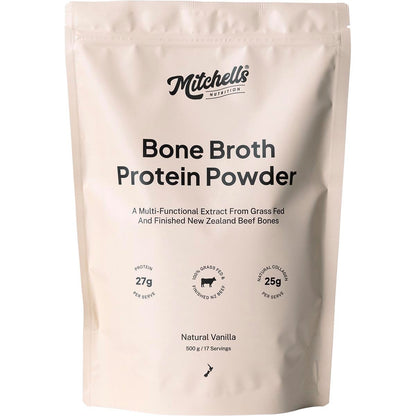 Mitchells Nutrition Bone Broth Protein Powder Vanilla 500g - Mitchells Nutrition