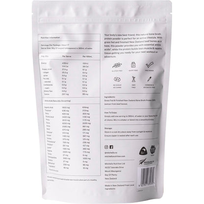 Mitchells Nutrition Bone Broth Protein Powder Unflavoured 500g - Mitchells Nutrition
