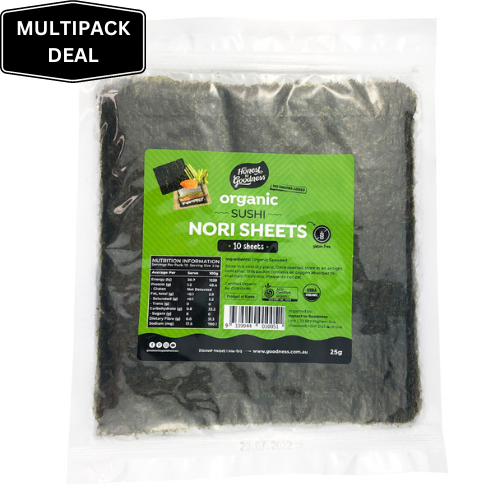 Multipack - 12 x Honest to Goodness Organic Sushi Nori 25g - 10 Sheets