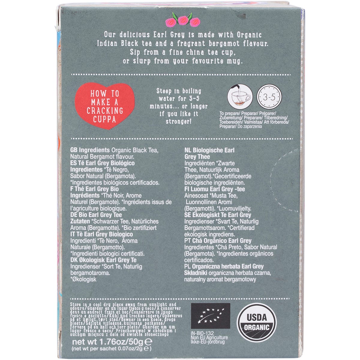 Ministry of Tea Organic Earl Grey Tea Bags 25pk - Ministry of Tea