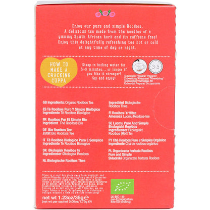 Ministry of Tea Organic Rooibos Pure & Simple Tea Bags 20pk - Ministry of Tea