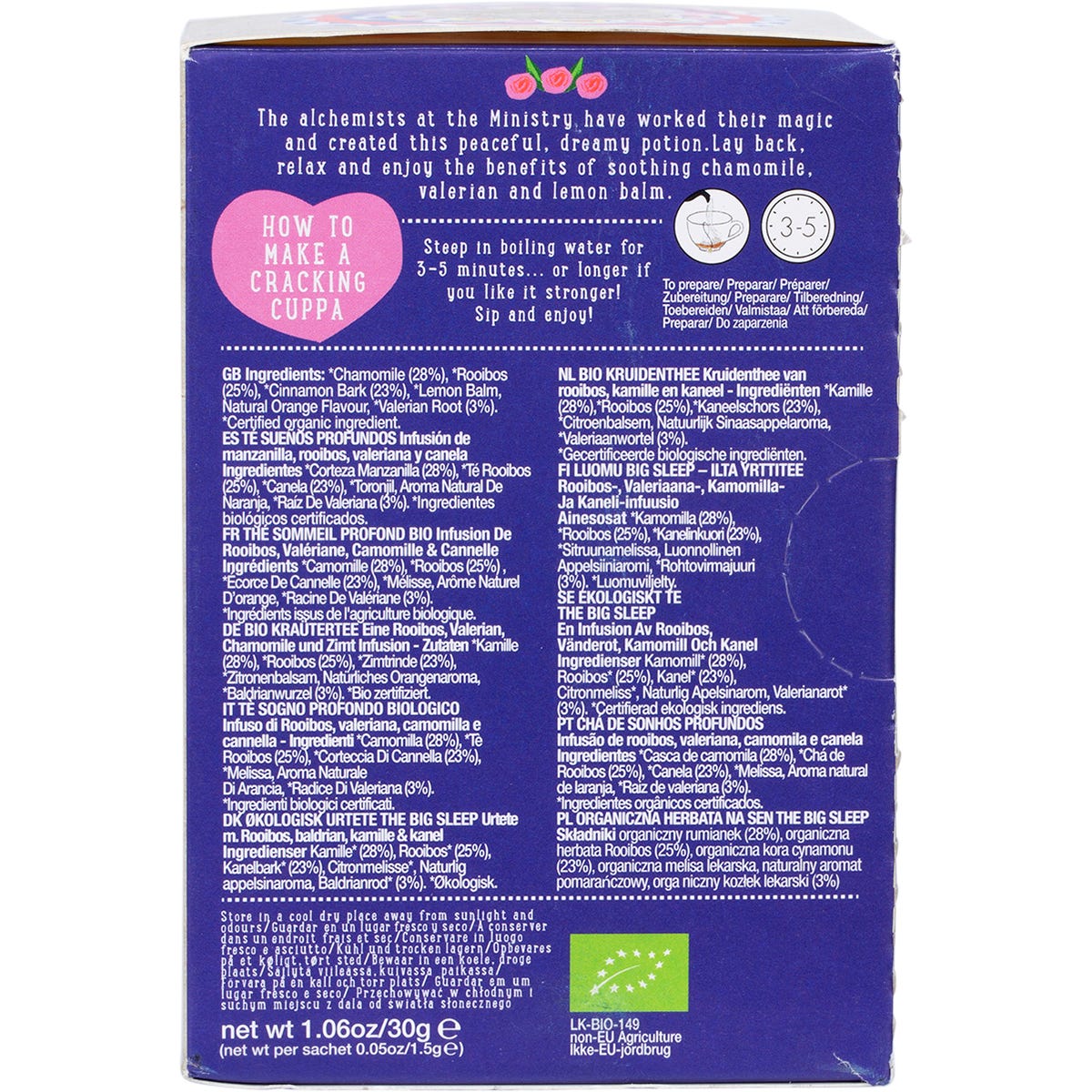 Ministry of Tea Organic The Big Sleep Tea Bags 20pk - Ministry of Tea