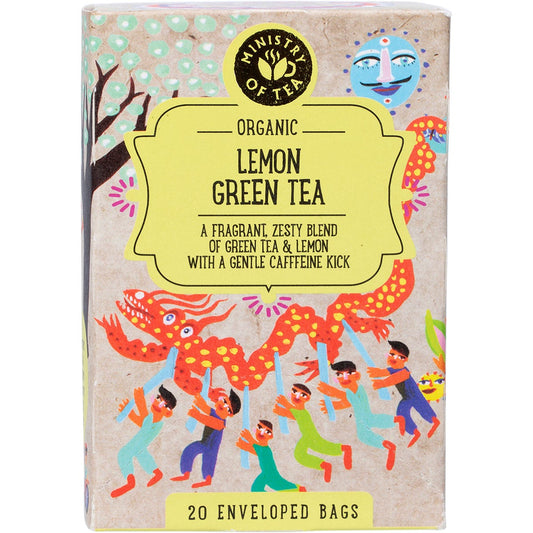 Ministry of Tea Organic Lemon Green Tea Bags 20pk - Ministry of Tea
