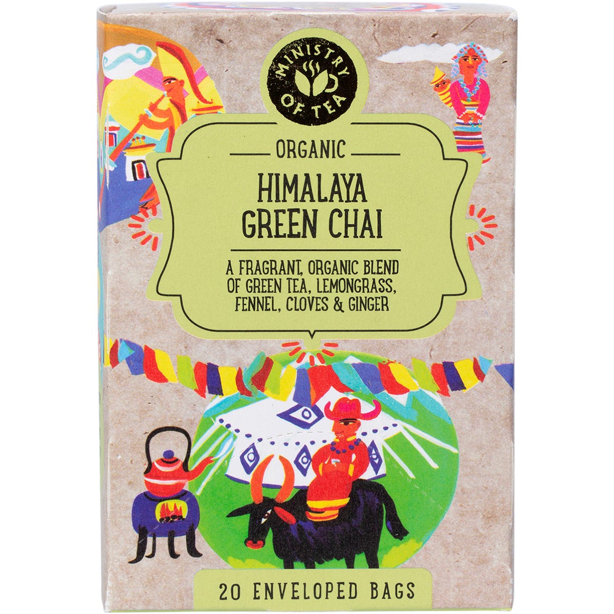 Ministry of Tea Organic Himalaya Green Chai Tea Bags 20pk - Ministry of Tea