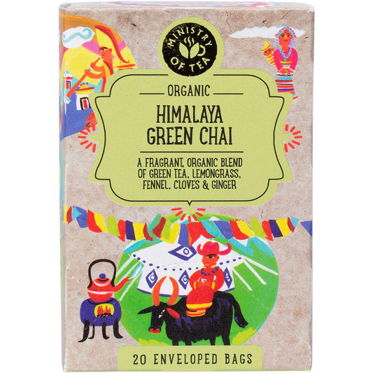 Ministry of Tea Organic Himalaya Green Chai Tea Bags 20pk - Ministry of Tea