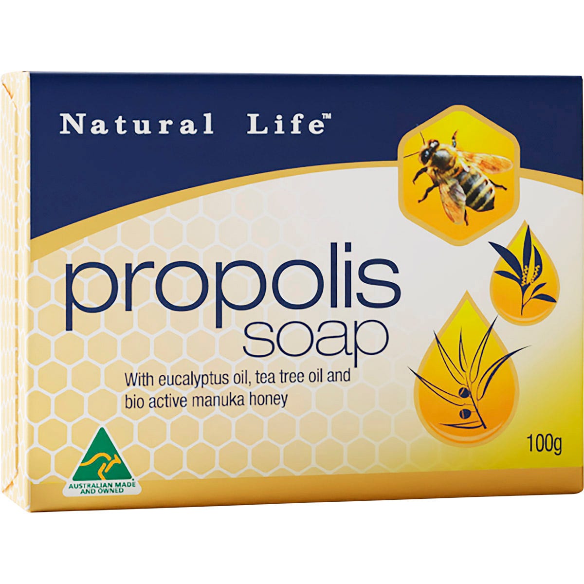 Natural Life Propolis Soap with Tea Tree, Eucalyptus & Manuka Honey 100g - Natural Life