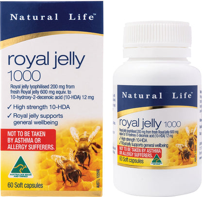 Natural Life Royal Jelly 1000 60 Caps - Natural Life