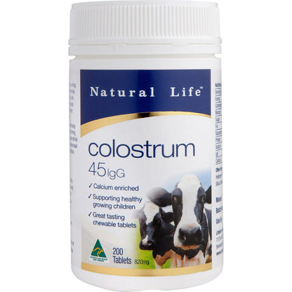 Natural Life Colostrum 45mg IgG 200 Caps - Natural Life