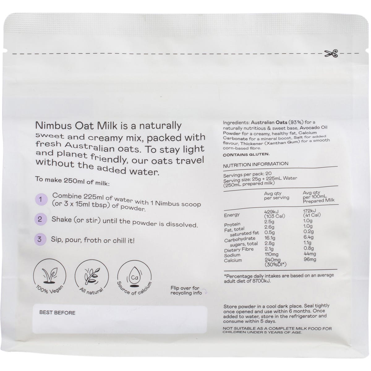 Nimbus Oat Milk Powder 500g - Nimbus