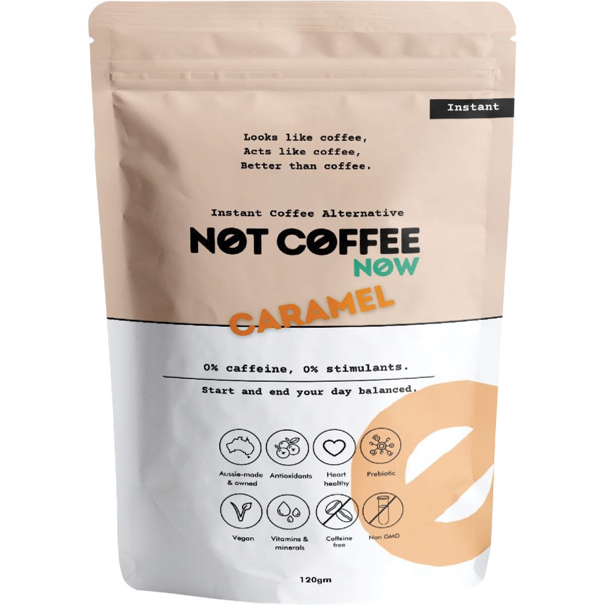 Not Coffee Instant Coffee Alternative Caramel 120g - Not Coffee