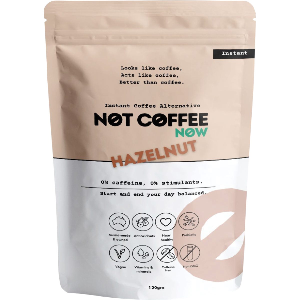 Not Coffee Instant Coffee Alternative Hazelnut 120g - Not Coffee