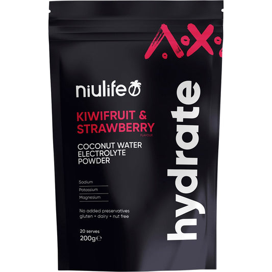 Niulife Hydrate Electrolyte Powder Kiwifruit & Strawberry 200g - Niulife