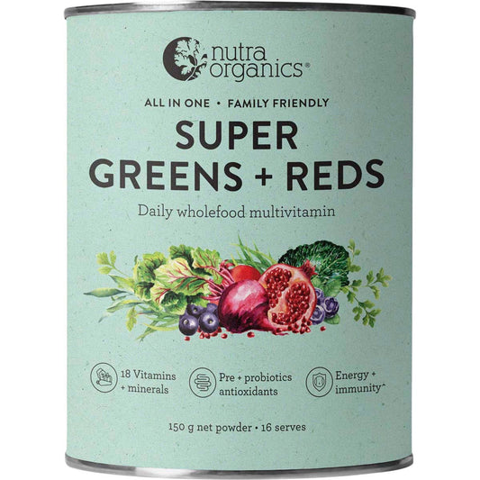 Nutra Organics Super Greens + Reds 150g - Nutra Organics