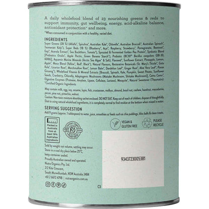 Nutra Organics Super Greens + Reds 150g - Nutra Organics