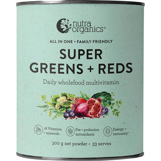 Nutra Organics Super Greens + Reds 300g - Nutra Organics