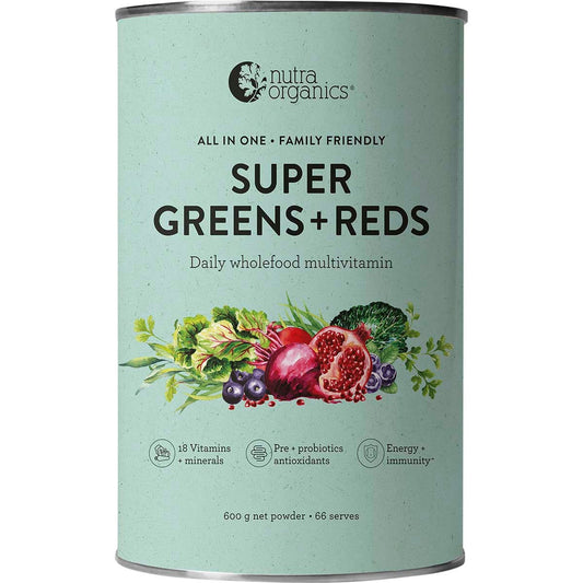 Nutra Organics Super Greens + Reds 600g - Nutra Organics