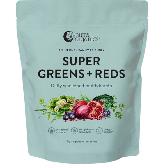 Nutra Organics Super Greens + Reds 1kg - Nutra Organics