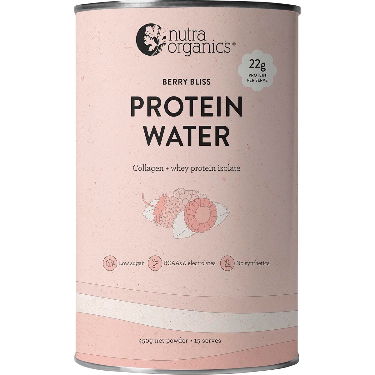 Nutra Organics Protein Water Berry Bliss 450g - Nutra Organics