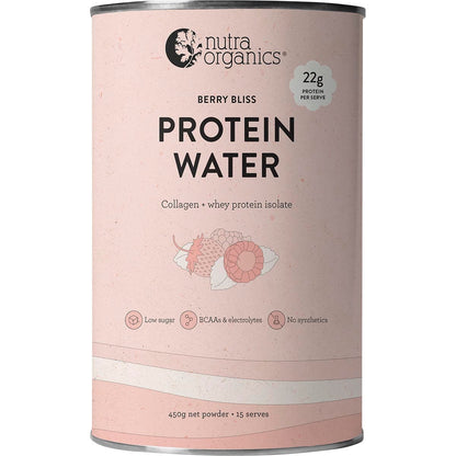Nutra Organics Protein Water Berry Bliss 450g - Nutra Organics