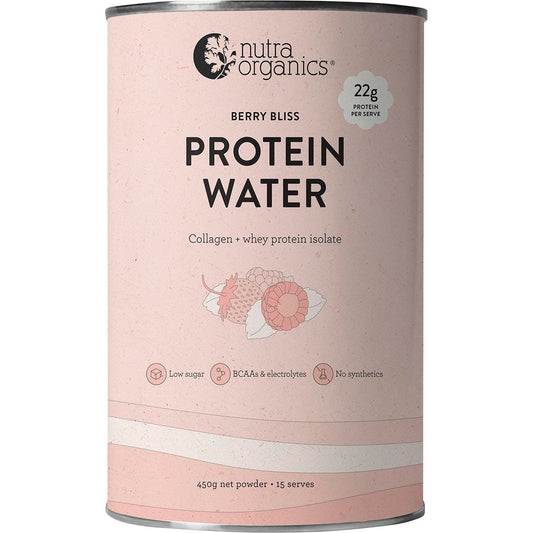 Nutra Organics Protein Water Berry Bliss 450g - Nutra Organics