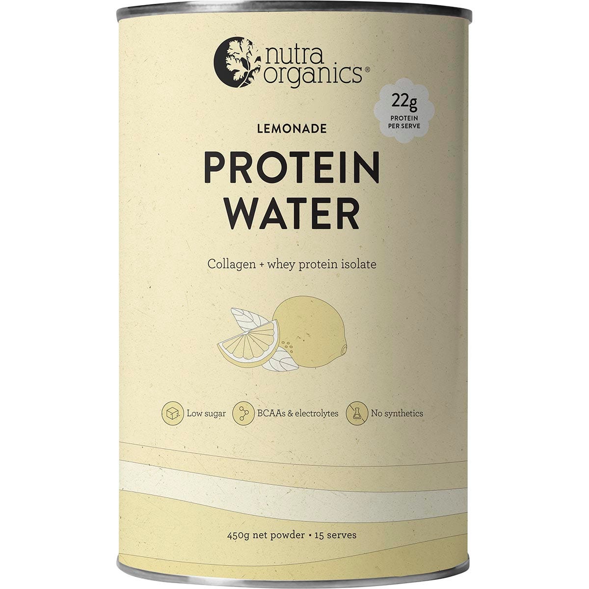 Nutra Organics Protein Water Lemonade 450g - Nutra Organics