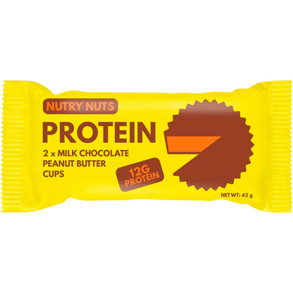 Nutry Nuts Protein Peanut Butter Cups Milk Chocolate 12x42g - Nutry Nuts