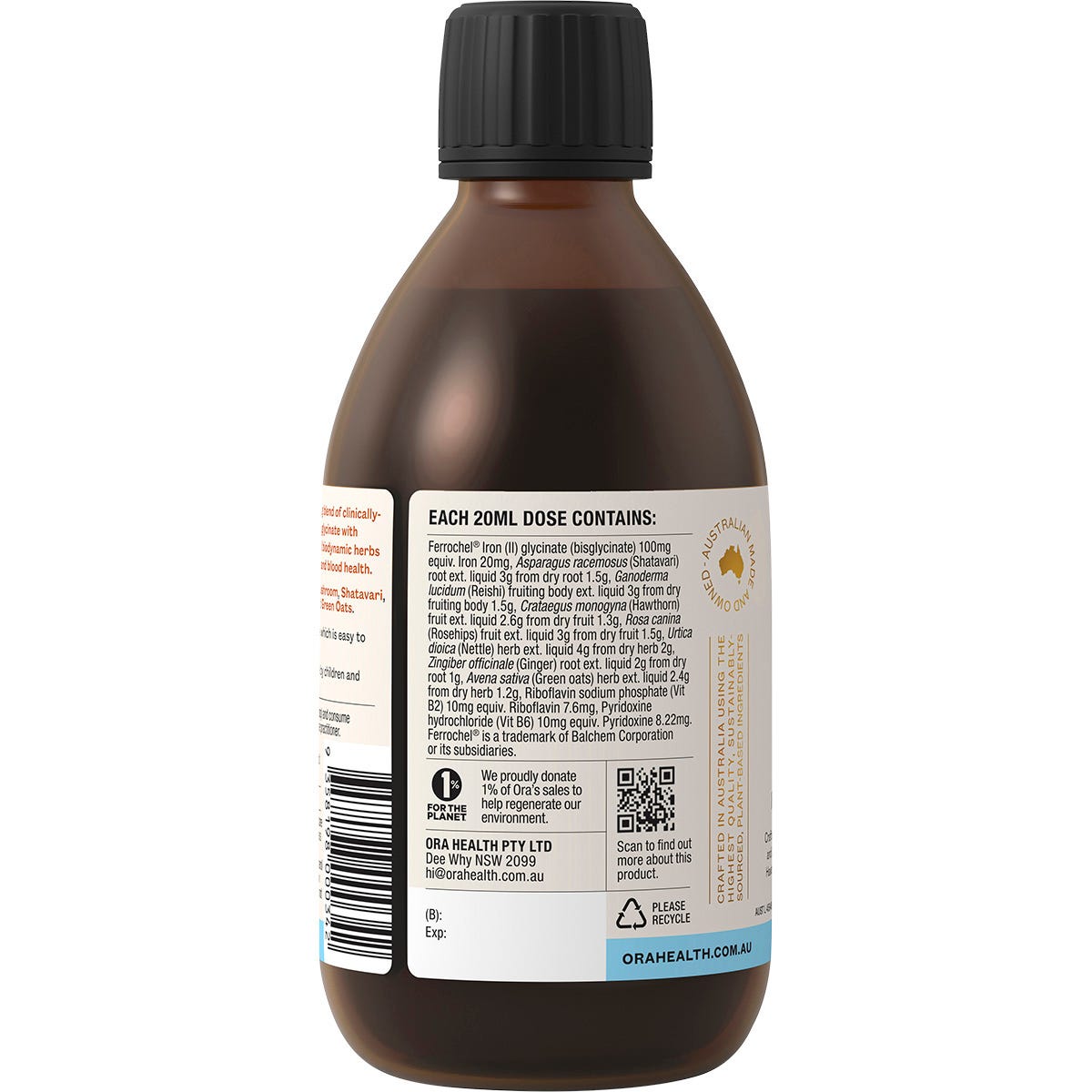 Ora Health Iron-Rich Tonic+ Herbal Oral Liquid 300ml - Ora Health