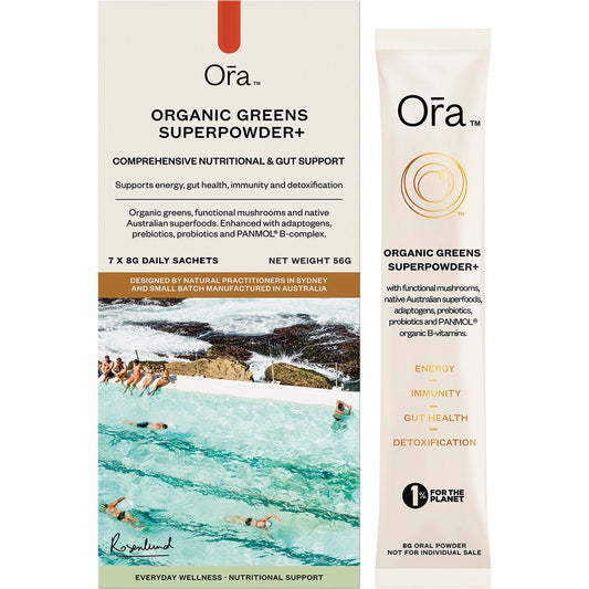 Ora Health Organic Greens Superpowder+ Daily Sachets 7x8g - Ora Health