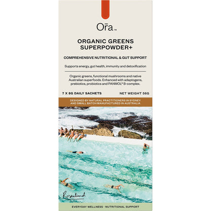 Ora Health Organic Greens Superpowder+ Daily Sachets 7x8g - Ora Health