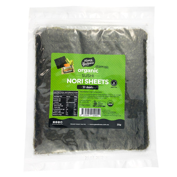 Honest to Goodness Organic Sushi Nori 25g - 10 Sheets