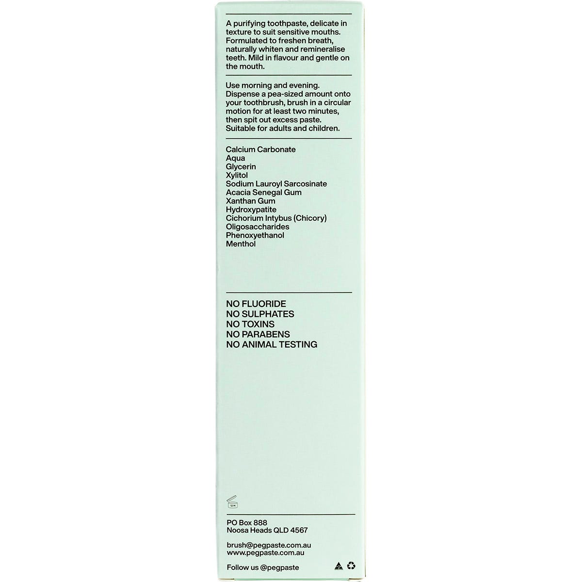 Peg Paste Natural Toothpaste with Hydroxyapatite Natural Mint 190g - Peg Paste