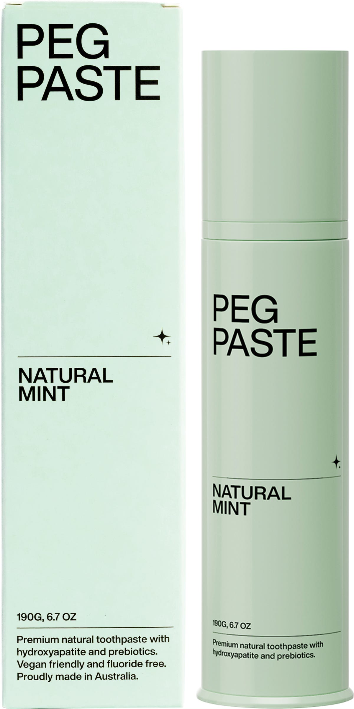 Peg Paste Natural Toothpaste with Hydroxyapatite Natural Mint 190g - Peg Paste