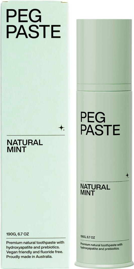 Peg Paste Natural Toothpaste with Hydroxyapatite Natural Mint 190g - Peg Paste