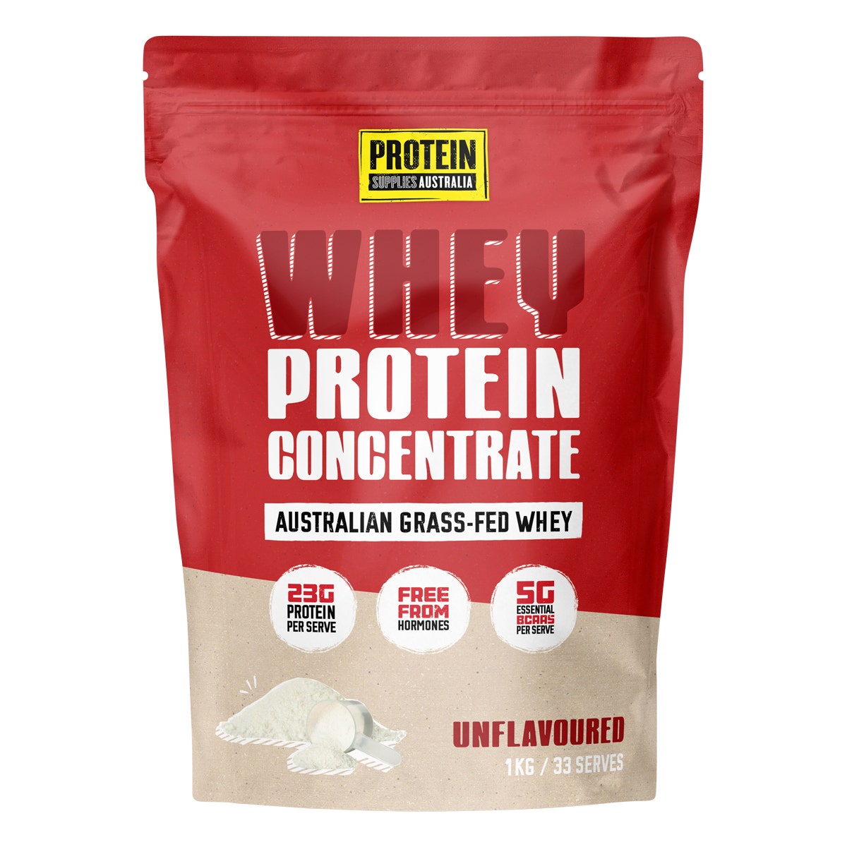 Protein Supplies Australia WPC Whey Protein Concentrate Pure/Unflavoured 1kg