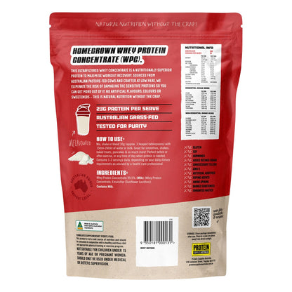 Protein Supplies Australia WPC Whey Protein Concentrate Pure/Unflavoured 1kg