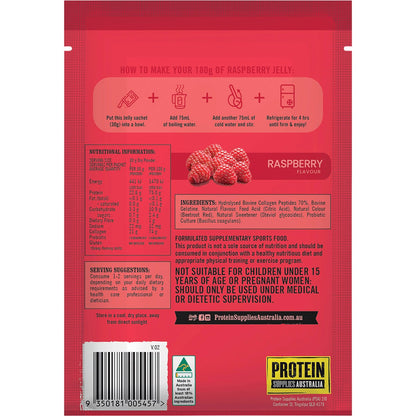 Protein Supplies Australia Protein Jelly with Collagen Raspberry 12x30g - Protein Supplies Australia