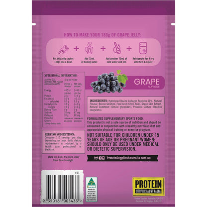 Protein Supplies Australia Protein Jelly with Collagen Grape 12x30g - Protein Supplies Australia