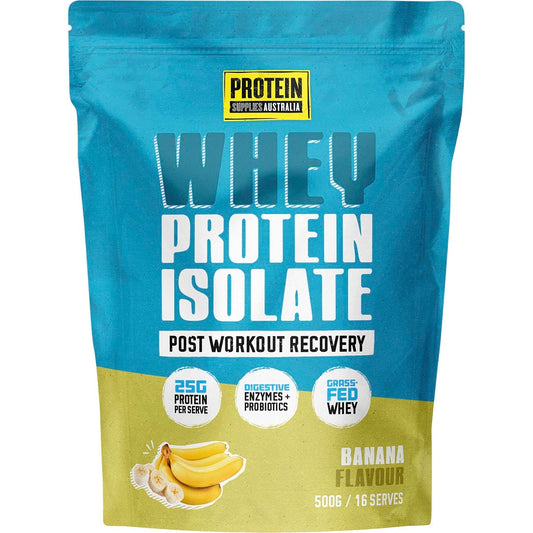Protein Supplies Australia WPI Whey Protein Isolate Banana 500g - Protein Supplies Australia