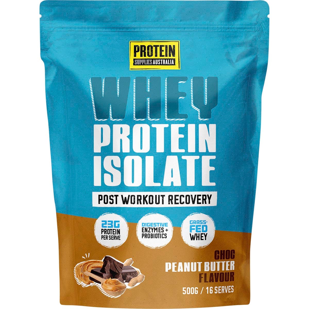 Protein Supplies Australia WPI Whey Protein Isolate Choc Peanut Butter 500g - Protein Supplies Australia